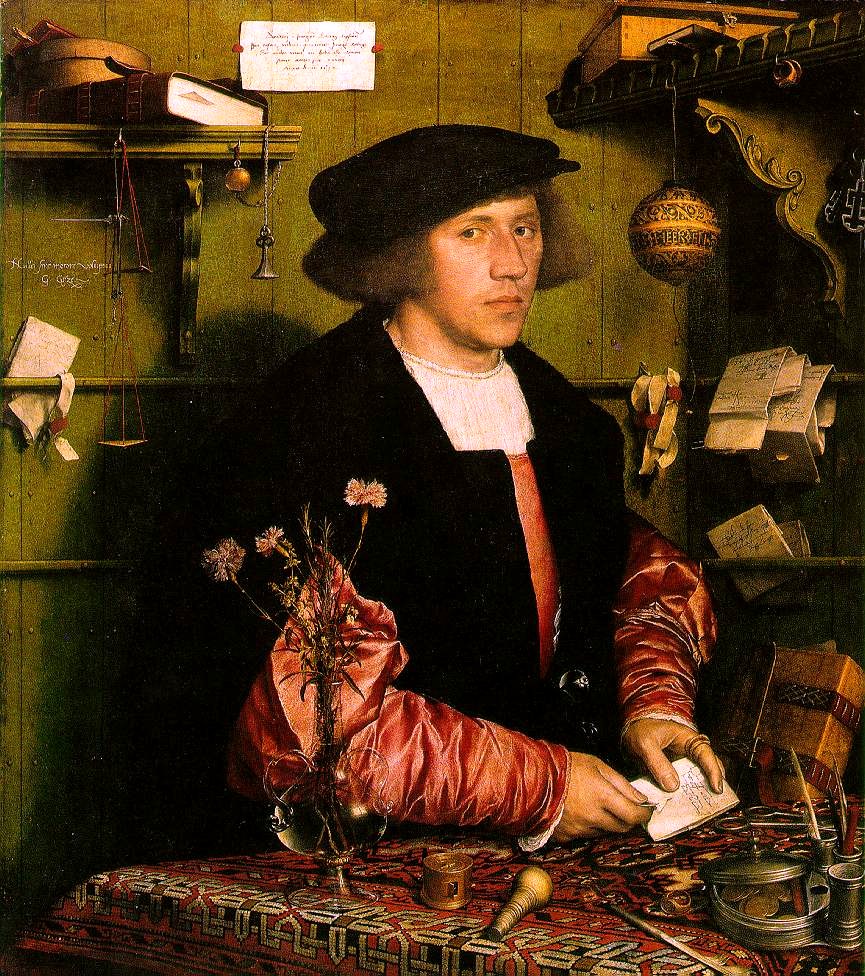 Georg Gisze, um comerciante alemão em Londres, 1532, Berlim, por Hans Holbein, o Jovem