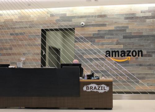 From Terramai: Amazon’s Seattle headquarters uses reclaimed wood wall paneling